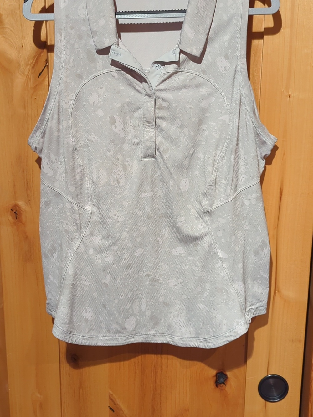 Lululemon Tank Top Size 12 14 Light Gray Printed Golf Tennis Athletic Sleeveless